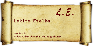 Lakits Etelka névjegykártya